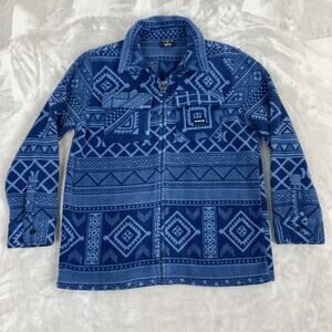 Hurley Jacket‎ Boys Small Blue Geometric Fleece Shacket Full Zip Outdoor Casual